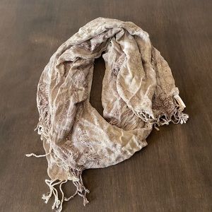 Tan scarf with design